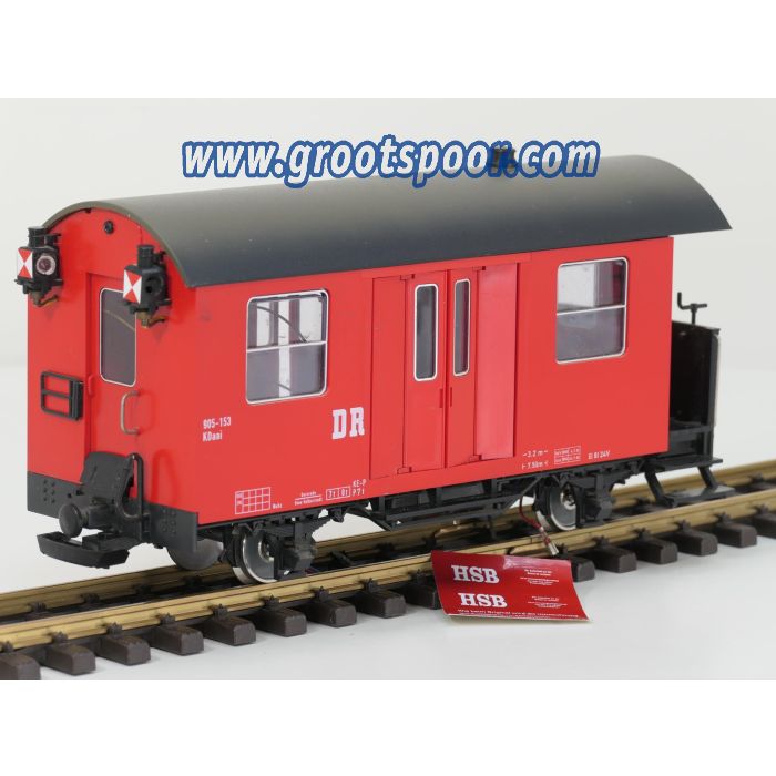 LGB 40520 DR/HSB bagagewagon KDaai 905-153, Stromfuhrende Metallachsen, Innebeleuchtung