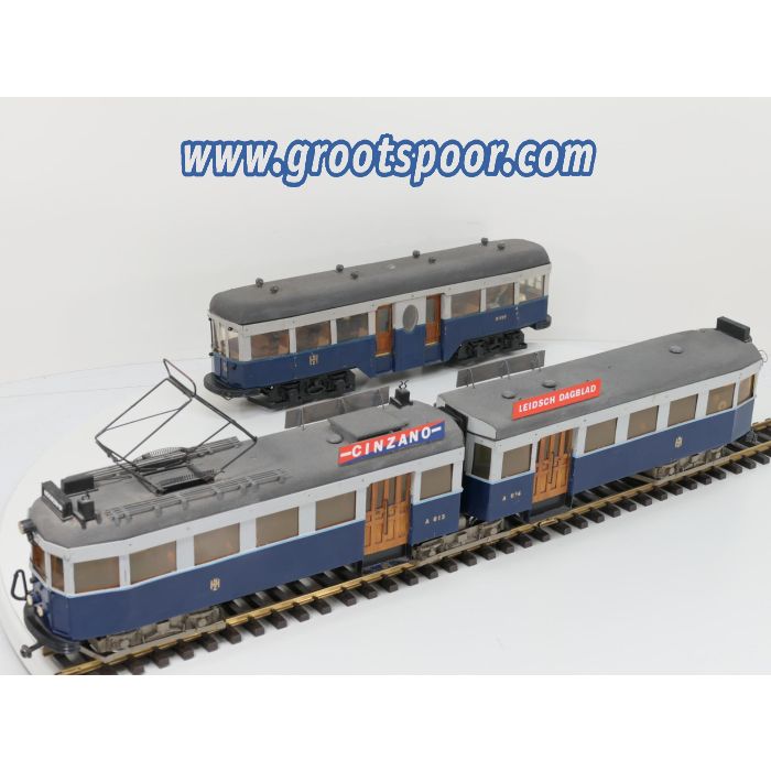 voor LGB NZH Tweeling Tramstel A613 + A614 + B519 Blauwe tram