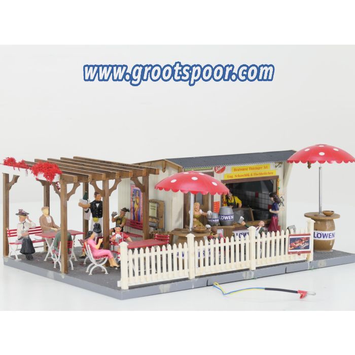 POLA 330996 xxl Bier garten met Pergola Gebouwd model , met LED binnenverlichting, 13 Figuren
