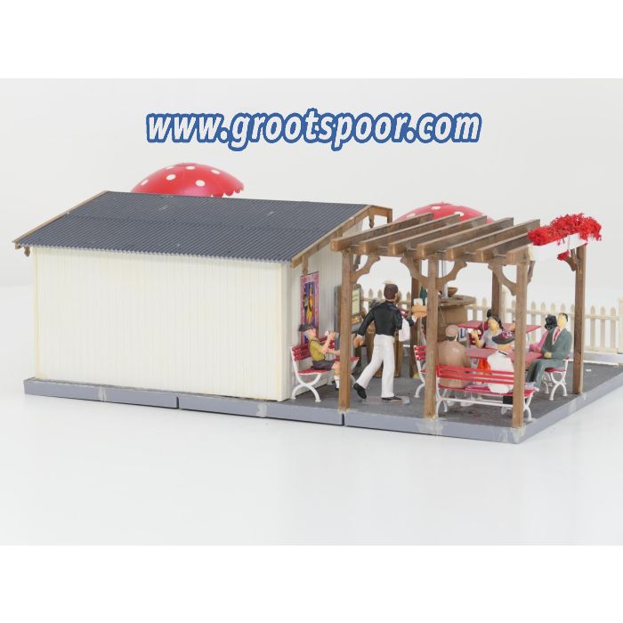 POLA 330996 xxl Bier garten met Pergola Gebouwd model , met LED binnenverlichting, 13 Figuren