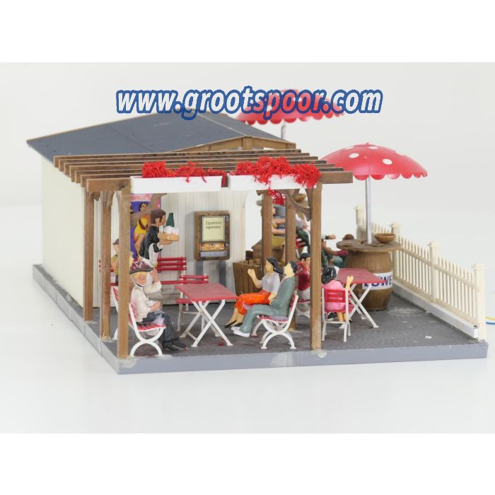 POLA 330996 xxl Bier garten met Pergola Gebouwd model , met LED binnenverlichting, 13 Figuren