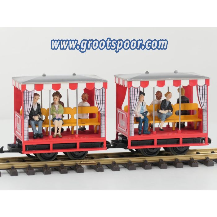 LGB 3041 Set van 2 Veldbaanwagon's , 9 Figuren - sku: 20251023052028 - Gebruikt - Redelijke staat - Afbeelding 2