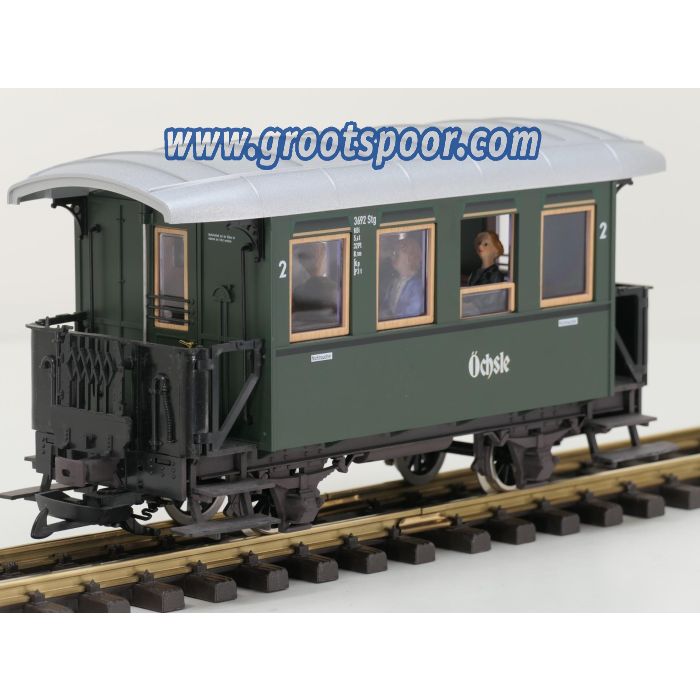 LGB 38079 w2 Öchsle personenwagen 3692 Stg KBi, Metallrader, 7 Figuren, leichte alterung Chassis