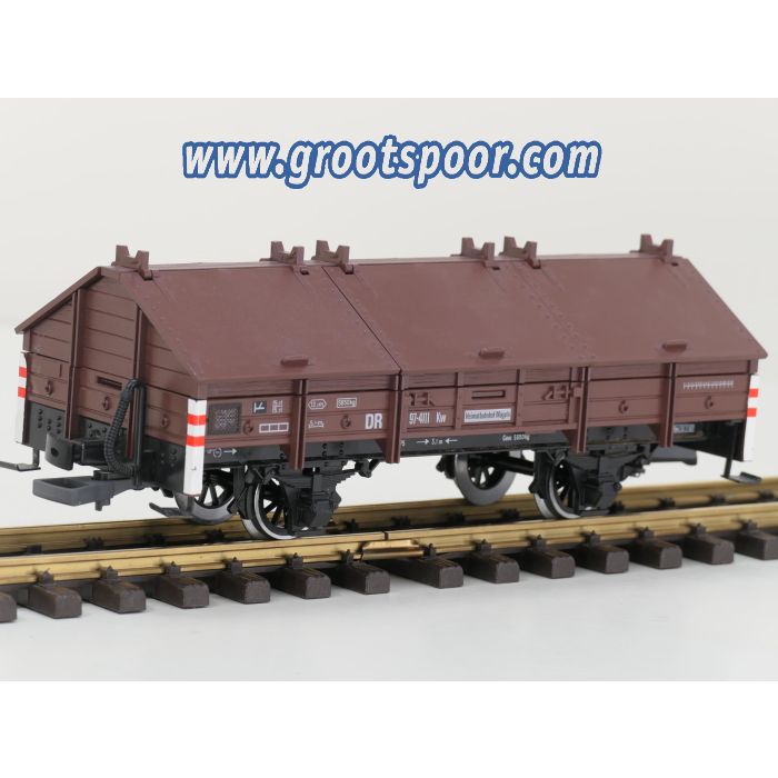 LGB 4111 Klapdekselwagen DR 97-4111 Kw, Metallrader, Kupplix kupplungen