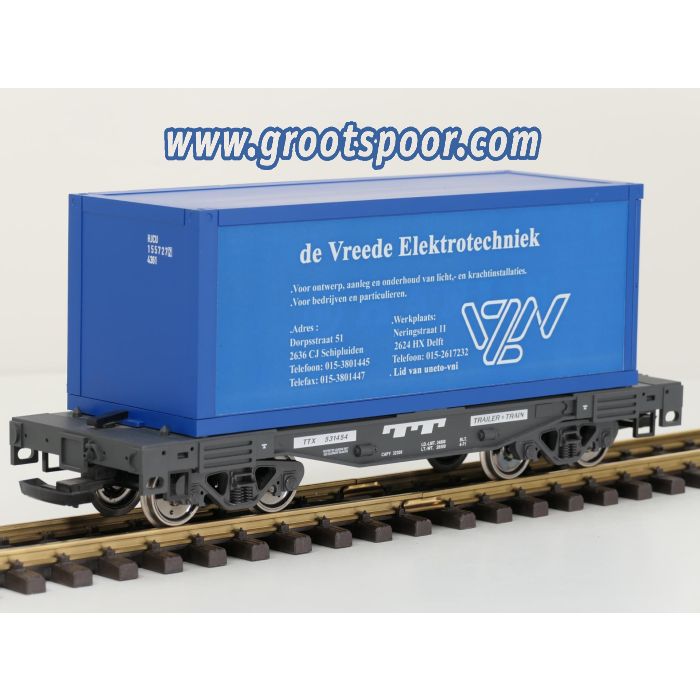 LGB 49085 Trailer Train Containerwagen met De Vreede container, Metallrader - sku: 20251120015309 - Gebruikt - Zeer goede staat - Afbeelding 2