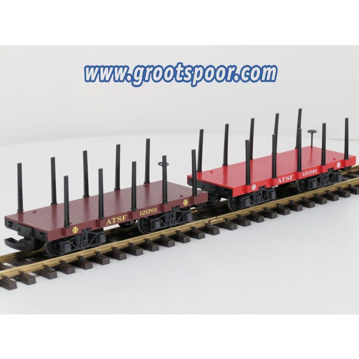 LGB 40000 Santa Fe-Flachwagen, 2 Stück, ATSF121346 & ATSF 121761 - sku: 20251129125807 - Gebruikt - Zeer goede staat - Afbeelding 2