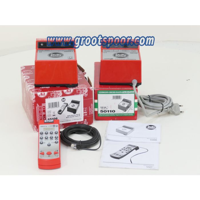 LGB 55106 & 50110 SET  MZS Starter Set III & Wechselstromtrafo 6 Ampere,20Volt,230Volt