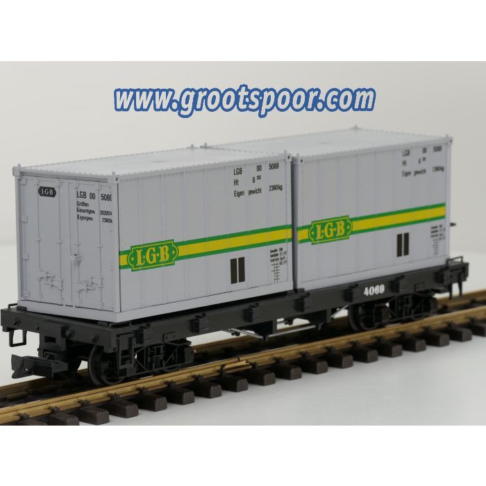 LGB 4069 A Container wagen met 2 LGB Containers - sku: 20260401100931 - Gebruikt - Zo goed als nieuw - Afbeelding 2