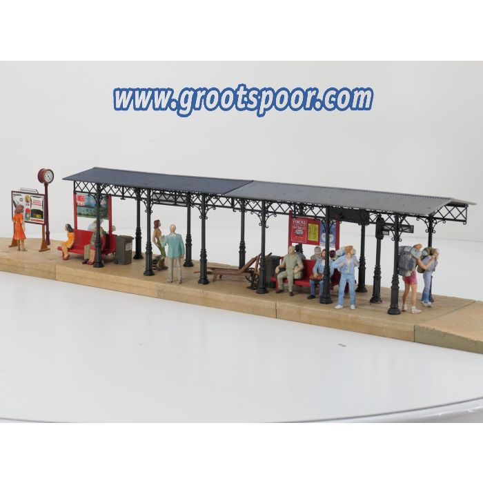 POLA 330908 Überdachter Bahnsteig gebouwd model met 15 figuren - sku: 20260807111540 - Gebruikt - Zeer goede staat - Afbeelding 3