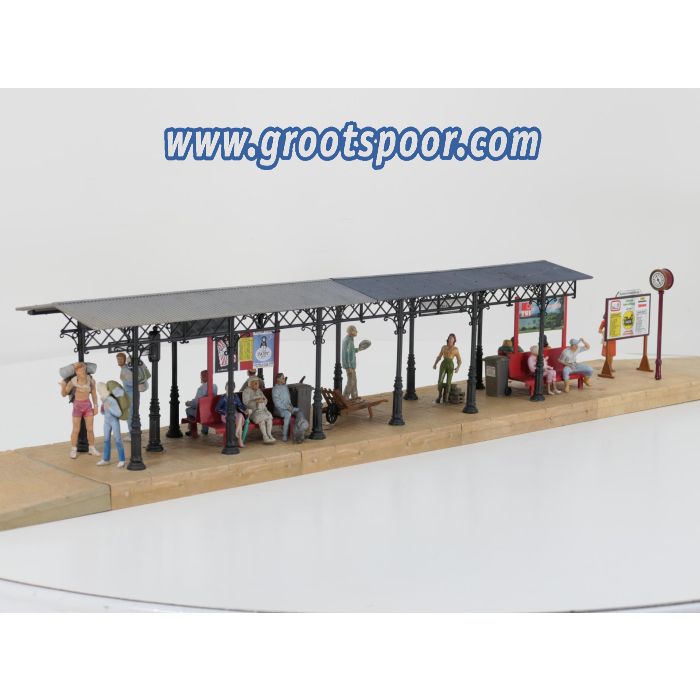 POLA 330908 Überdachter Bahnsteig gebouwd model met 15 figuren - sku: 20260807111540 - Gebruikt - Zeer goede staat - Afbeelding 4
