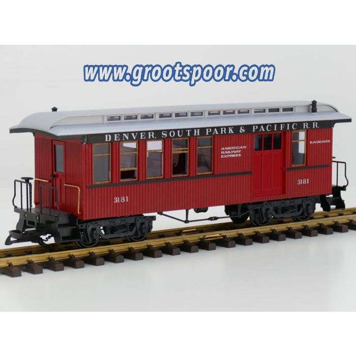 LGB 3181 Coach & Baggage car Denver. South Park & Pacific R. R.