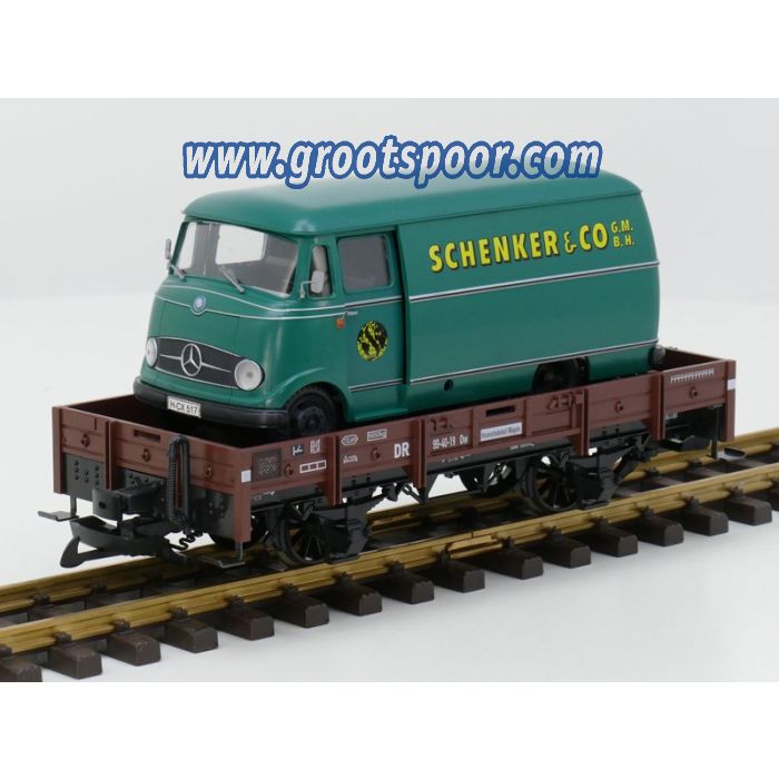 LGB 40104 DR 99-40-19 Wagon beladen met een Schenker & Co Bestelwagen
