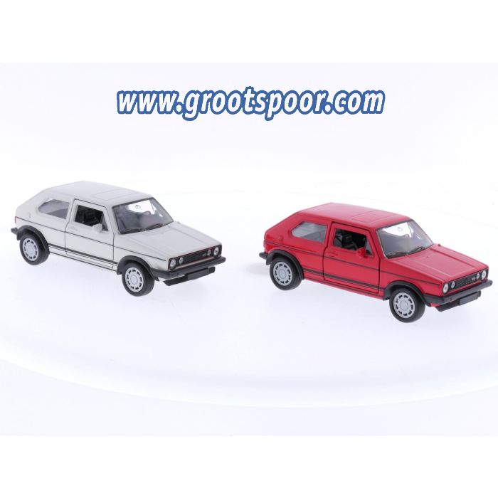 Schaal 1:32 Welly Volkswagen Golf 1 GTI Pirelli Edition Set Van 2 Rood En Wit #5353