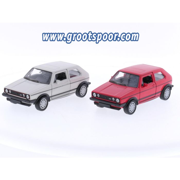 Schaal 1:32 Welly Volkswagen Golf 1 GTI Pirelli Edition Set Van 2 Rood En Wit #5353