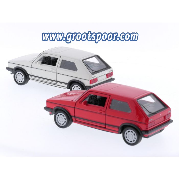 Schaal 1:32 Welly Volkswagen Golf 1 GTI Pirelli Edition Set Van 2 Rood En Wit #5353