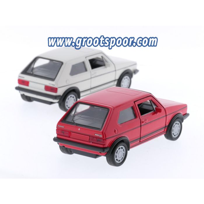 Schaal 1:32 Welly Volkswagen Golf 1 GTI Pirelli Edition Set Van 2 Rood En Wit #5353