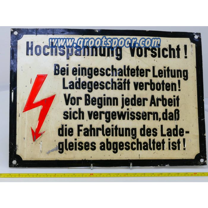 EisenbahnSchild Hochspannung Vorsicht!