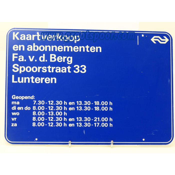 NS Kaartverkoop en abonnementen Fa. v. d. Berg Spoorstraat 33 Lunteren