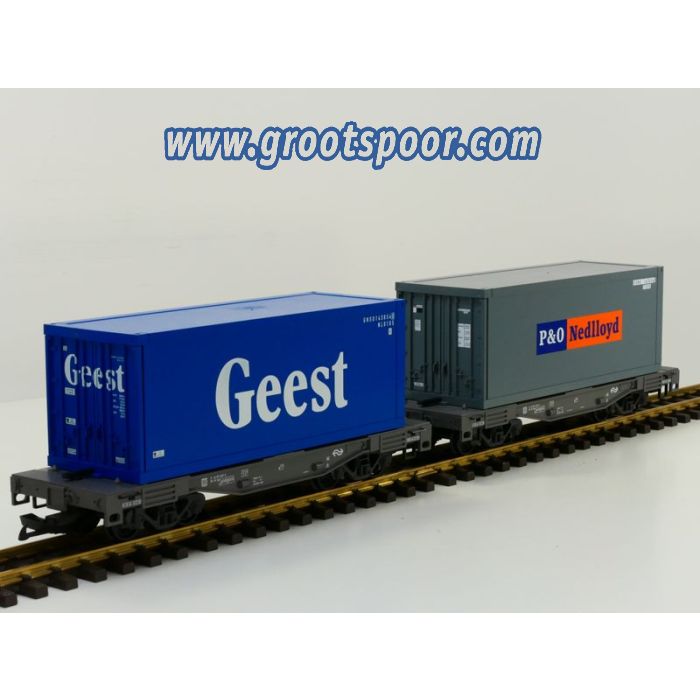 LGB 49085 NS containerwagen set P&O Nedlloyd/Geest
