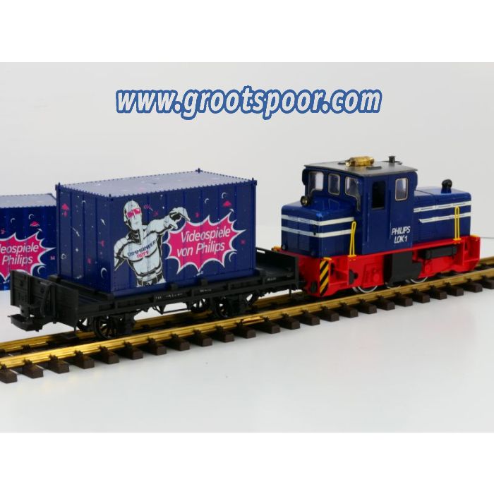 LGB 20412 Philips Set Lok1, Containerwagen met Extra (incomplete) container - sku: 20220115035808 - Used - Average condition - Photo 3