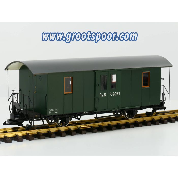 BRAWA 15100 Rhb F 4051 Gepäckwagen, Metallrader, Innenbeleuchtung, 1 figur