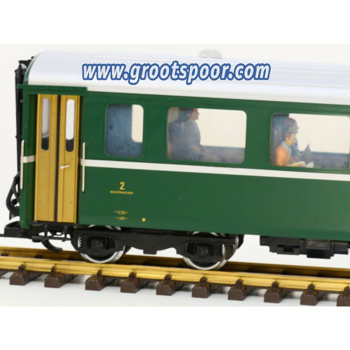 LGB 3167 B Rhb personenwagen B 3167, Metallrader, Stromabnahme, Innenbeleuchtung, 11 Figuren - sku: 20221006010056 - Used - Good condition - Photo 3