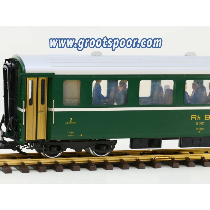 LGB 3167 B Rhb personenwagen B 3167, Metallrader, Stromabnahme, Innenbeleuchtung, 11 Figuren - sku: 20221006010056 - Used - Good condition - Photo 5