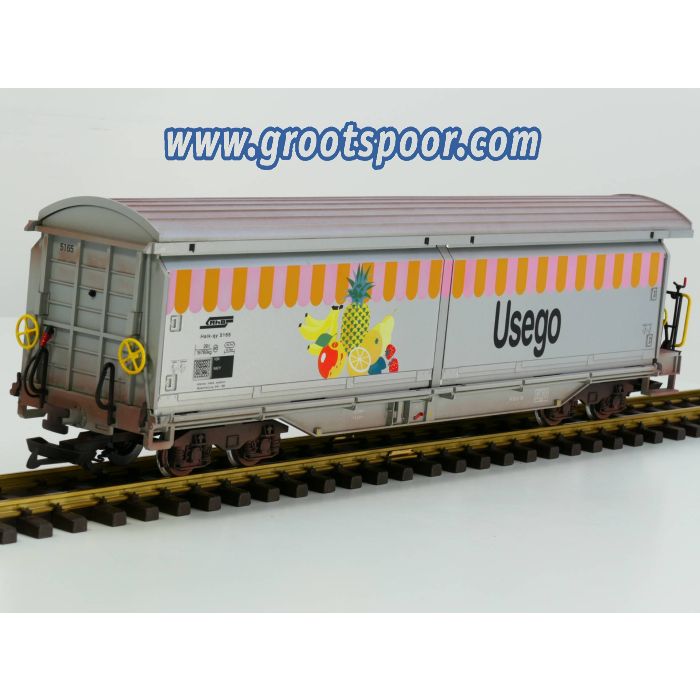 LGB 42570 RhB-Schiebewandwagen Haik-qy 5165 USEGO, Metallrader, Gesupert, Gealtert