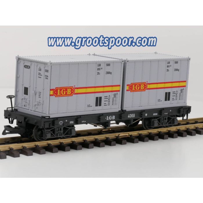 LGB 4069 B Containerwagen met 2 LGB Containers - sku: 20230520014259 - Used - Good condition - Photo 2