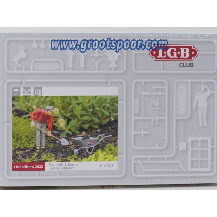 LGB / POLA Clubpräsent 2022 Figur mit Schaufel und Schubkarre
