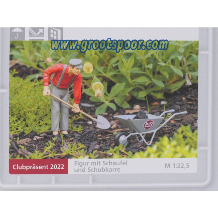 LGB / POLA Clubpräsent 2022 Figur mit Schaufel und Schubkarre