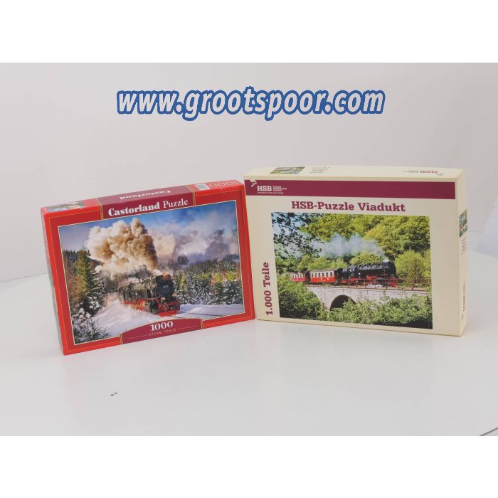 Puzzel Castorland Steam Train 1000 stukjes en een puzzel HSB Viadukt 1000 stukjes. #4626