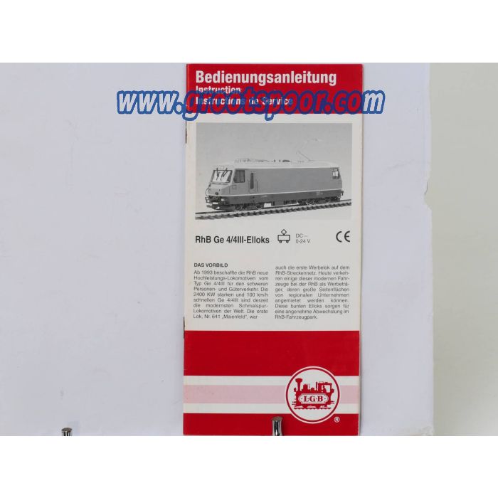 LGB Bedienungsanleitung RhB Ge 4/4 lll - Elloks 22420