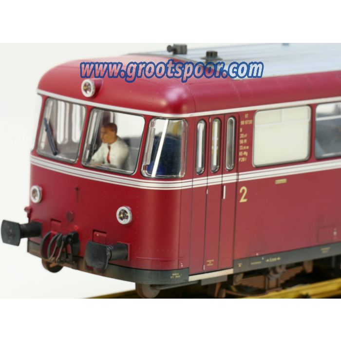 PIKO 37300 G-Schienenbus VT 98/VS 98 DB Digitaal, Sound, Speicher, 21x Preiser Figuren, gesupert und gealtert