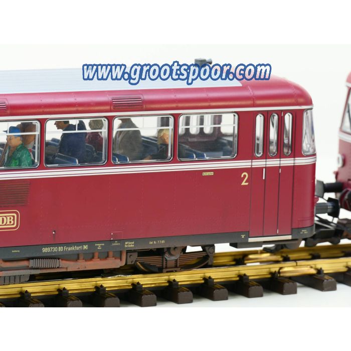PIKO 37300 G-Schienenbus VT 98/VS 98 DB Digitaal, Sound, Speicher, 21x Preiser Figuren, gesupert und gealtert