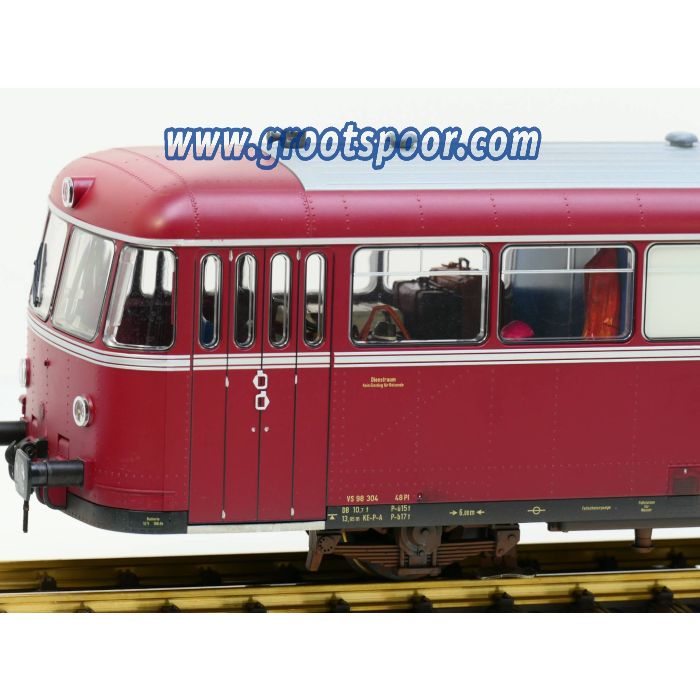 PIKO 37300 G-Schienenbus VT 98/VS 98 DB Digitaal, Sound, Speicher, 21x Preiser Figuren, gesupert und gealtert