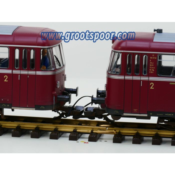 PIKO 37300 G-Schienenbus VT 98/VS 98 DB Digitaal, Sound, Speicher, 21x Preiser Figuren, gesupert und gealtert