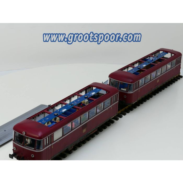 PIKO 37300 G-Schienenbus VT 98/VS 98 DB Digitaal, Sound, Speicher, 21x Preiser Figuren, gesupert und gealtert