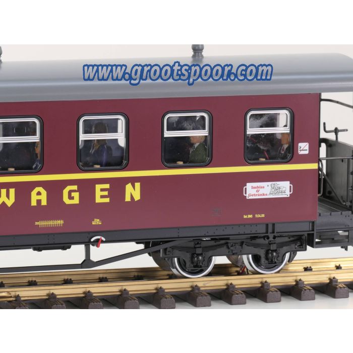 LGB 36360 SOEG Barwagen 970 - 437, Metallrader (2x norm. + 2x Kugellager), Stromabnahme, Innenbeleuchtung, 10 Figuren - sku: 20231012032244 - Gebraucht - Wie Neu - Bild 5