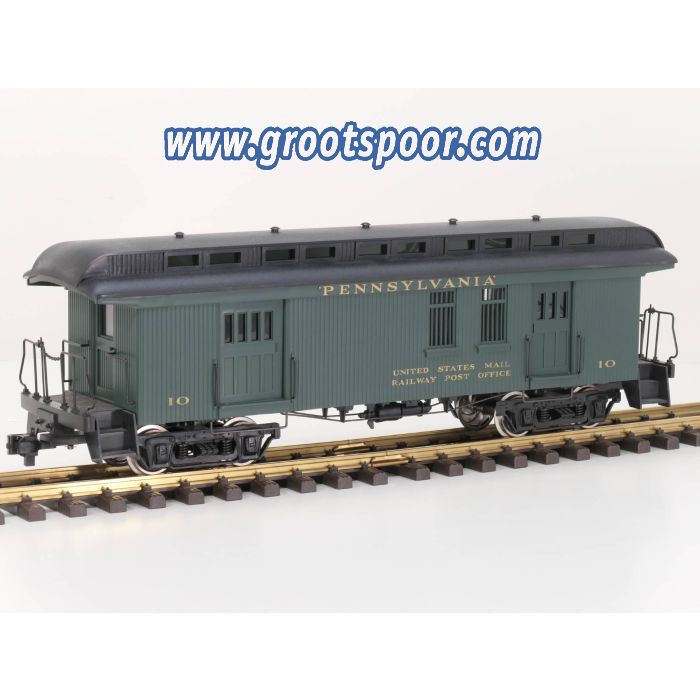 Hartland Locomotive Works nr 136 286 Mail Post Office PRR Green, Metallrader, Klauwkoppeling
