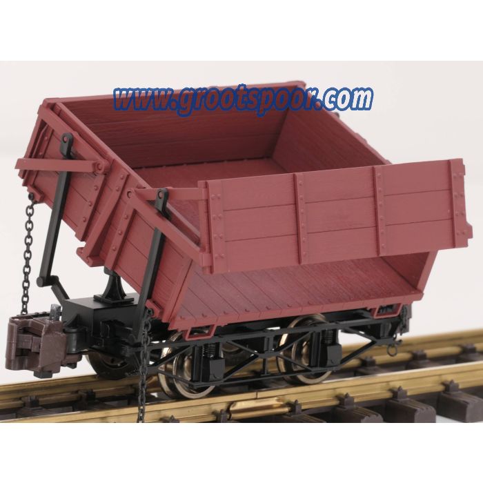 Bachmann 92502 1:20.3 Scale Side-Dump Car - Brown, metallrader, Klauwkoppeling