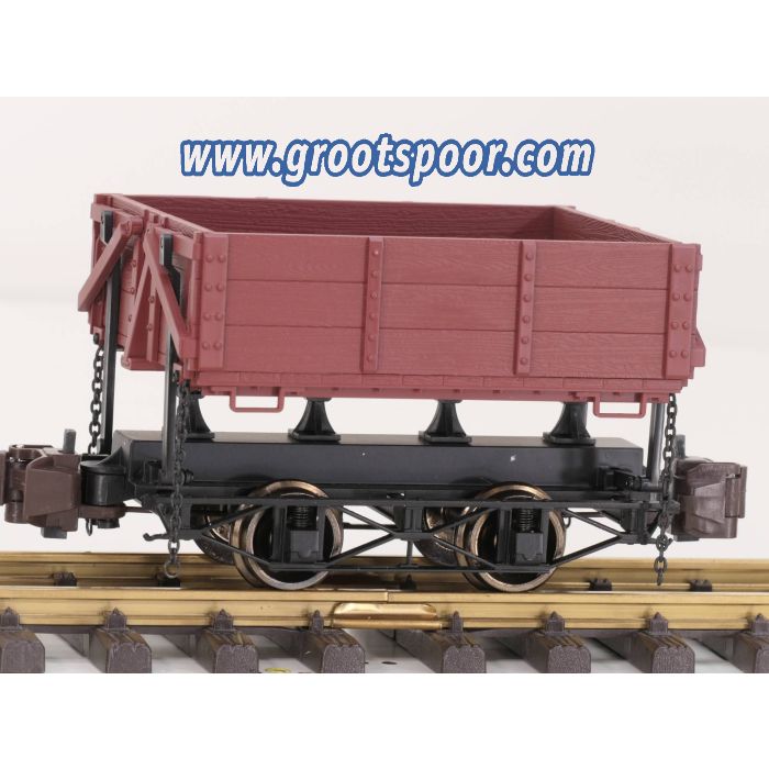 Bachmann 92502 1:20.3 Scale Side-Dump Car - Brown, metallrader, Klauwkoppeling