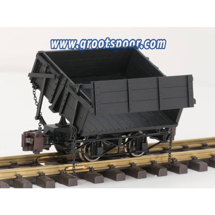 Bachmann 92503 1:20.3 Scale Side-Dump Car - Black, metallrader, Klauwkoppeling