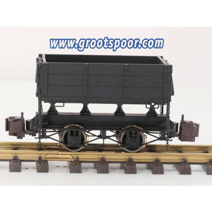 Bachmann 92503 1:20.3 Scale Side-Dump Car - Black, metallrader, Klauwkoppeling