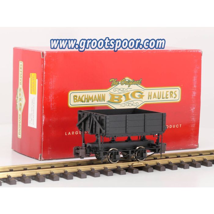 Bachmann 92503 1:20.3 Scale Side-Dump Car - Black, metallrader, Klauwkoppeling