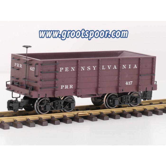 Bachmann 98514 Wood Ore Car P.R.R. 417, metallrader, Klauwkoppeling