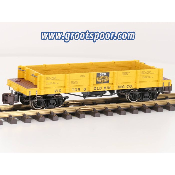 Bachmann 95747 1:20.3 Scale 20' Gondola Victor Gold Mining CO 328, metallrader, Klauwkoppeling