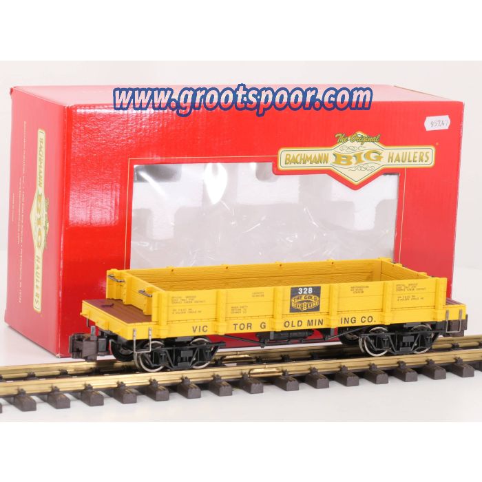 Bachmann 95747 1:20.3 Scale 20' Gondola Victor Gold Mining CO 328, metallrader, Klauwkoppeling