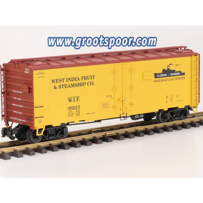 Aristo Craft Trains 46224 Schaal 1 : 29 West India Fruit & Steamship CO. Steel reefer Car, Klauwkoppeling