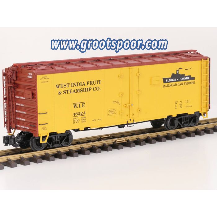 Aristo Craft Trains 46224 Schaal 1 : 29 West India Fruit & Steamship CO. Steel reefer Car, Klauwkoppeling